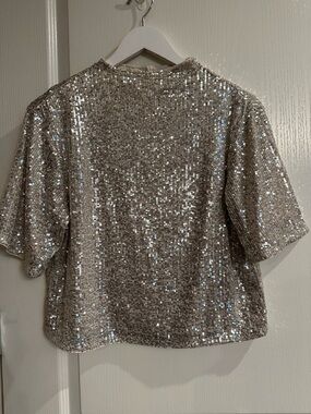 Sequinned Top - Champagne Colour